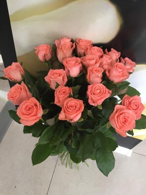 Роза Анна Карина. Букет из 35 роз. Высота 60 см