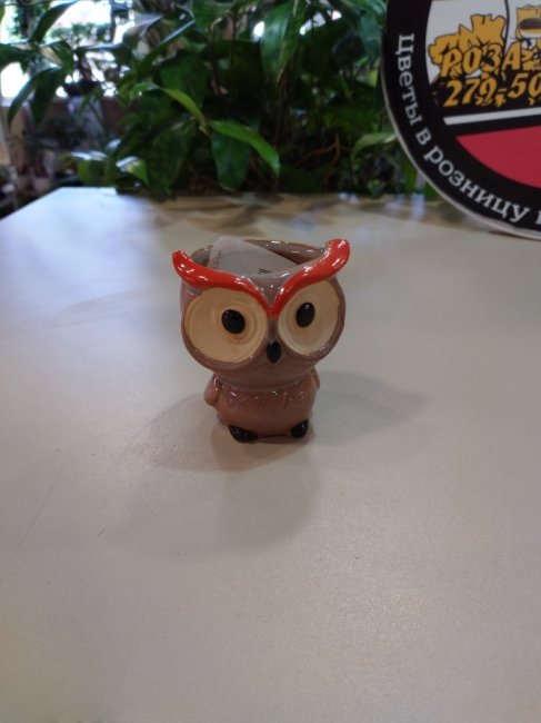 Вазоны. Вазон «Совенок» 6,5*5*7,5 см, серое