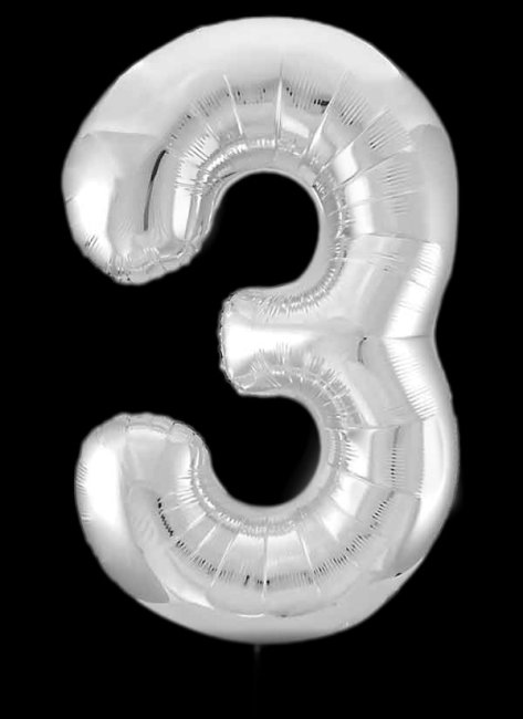 Шар фольгированная цифра 3