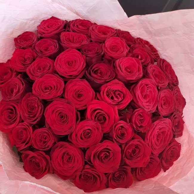 Роза Ред Игл. Букет из 41 розы. Высота 60 см