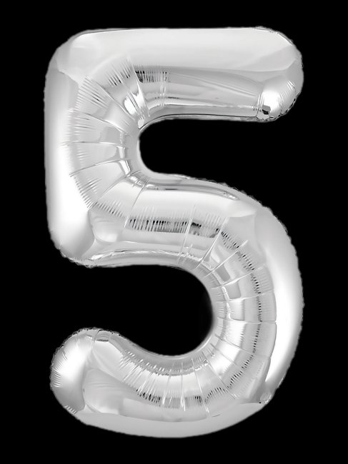 Шар фольгированная цифра 5
