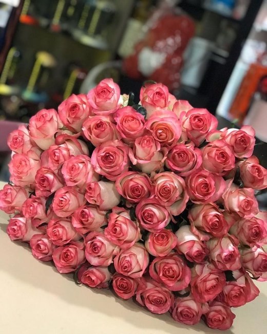 Роза Джумилия. Букет из 51 розы. Высота 50 см